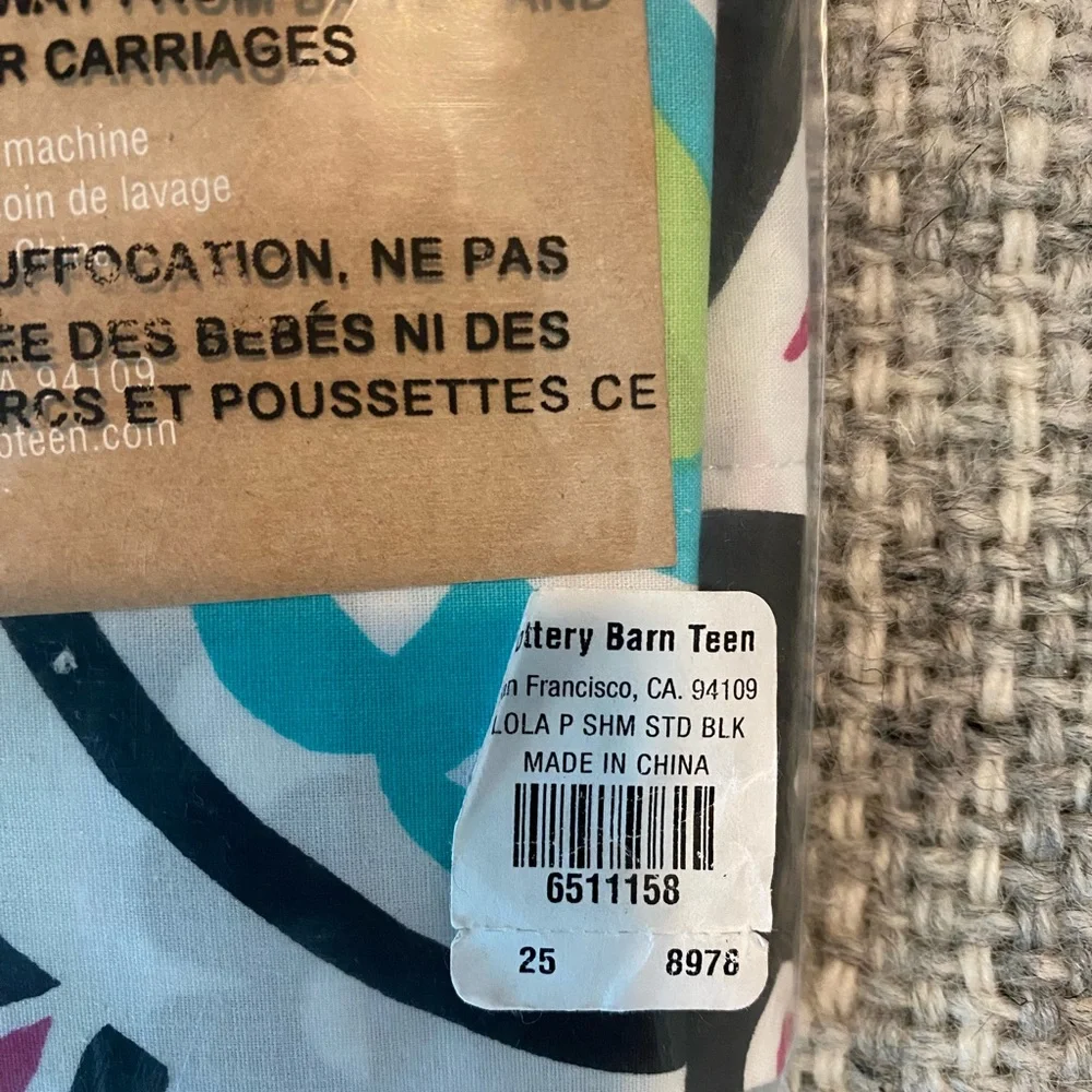 NWT Pottery Barn Teen Lola Paisley Pillow Sham - Pink and Blue Qty 1